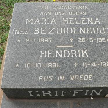 GRIFFIN Hendrik 1891-1967 &amp; Maria Helena BEZUIDENHOUT 1897-1964