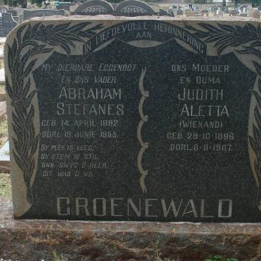 GROENEWALD Abraham Stefanus 1882-1955 &amp; Judith Aletta WIENAND 1886-1967