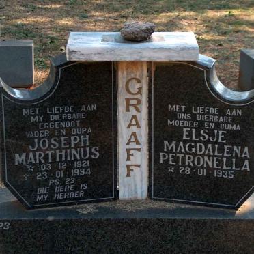 GRAAFF Joseph Marthinus 1921-1994 &amp; Elsje Magdalena Petronella 1935-