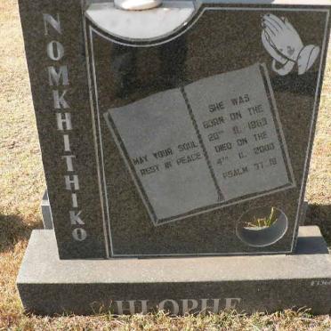 HLOPHE Nomkhithiko 1969-2000