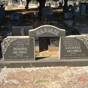 HARMSE Hendrik Jacobus 1918-1993 &amp; Lourens Jacobus 1919-1995