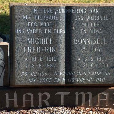 HARTMAN Michiel Frederik 1910-1987 &amp; Bonnibell Alida 1903-1988