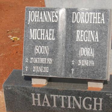 HATTINGH Johannes Michael 1928-2012 &amp; Dorothea Regina 1936-