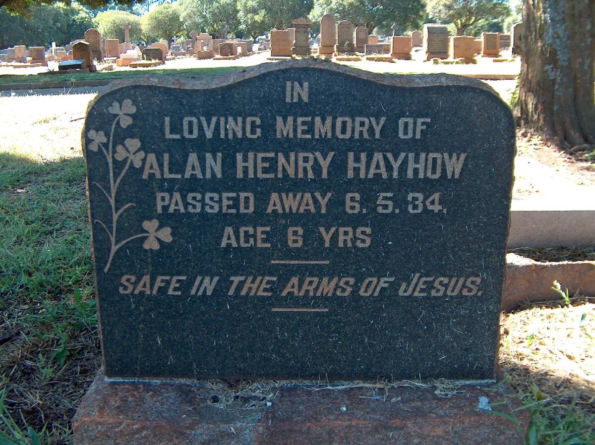 HAYHOW Alan Henry -1934