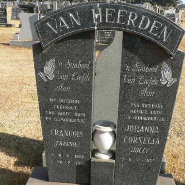 HEERDEN Francois, van 1924-1999 &amp; Johanna Cornelia 1923-