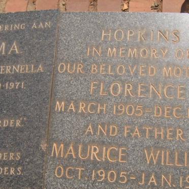 HOPKINS Maurice William 1905-1971 &amp; Florence 1905-1980