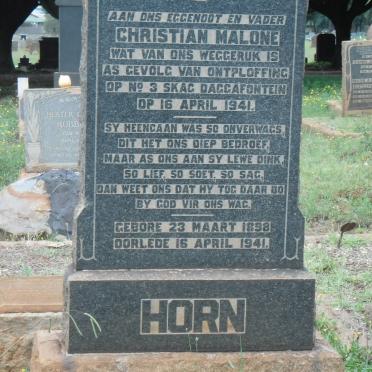 HORN Christian Malone 1898-1941