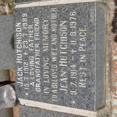 HUTCHINSON Jack 1912-1989 &amp; Jean 1914-1976