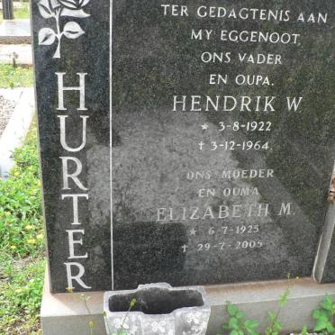 HURTER Hendrik W. 1922-1964 &amp; Elizabeth M. 1925-2005
