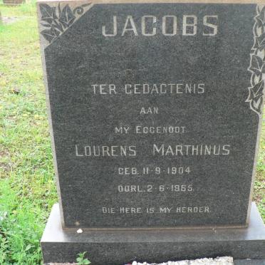 JACOBS Lourens Marthinus 1904-1965