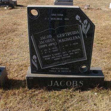 JACOBS Jacob Jacobus 1935-2000 &amp; Gertruida Magdalena 1936-
