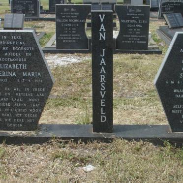 JAARSVELD Albertus Stephanus, van 1928-2004 &amp; Elizabeth Catherina Maria 1933-1981