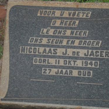 JAGER Nicolaas J., de -1940