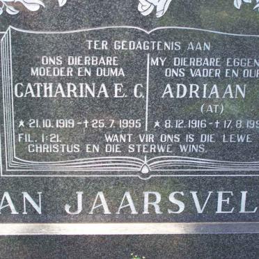 JAARSVELDT Adriaan J., van &amp; Catharina E.C.