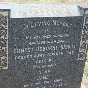 JONES Ernest Osborne -1948 &amp; Jane -1973