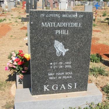 KGASI Mathladifedile Phili 1942-2009