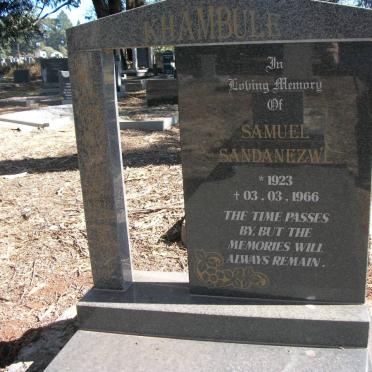 KHAMBULE Samuel Sandanezwe 1923-1966