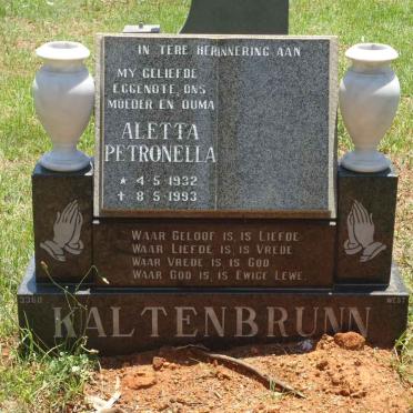 KALTENBRUNN Aletta Petronella 1932-1993