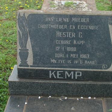 KEMP Hester C. nee KAPP 1890-1963