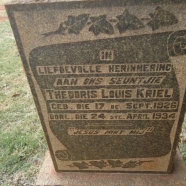 KRIEL Thedoris Louis 1926-1934