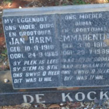 KOCK Jan Harm, de 1910-1985 &amp; Emmarentia 1915-1989
