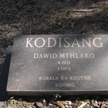 KODISANG Dawid Mthlako 1931-1973