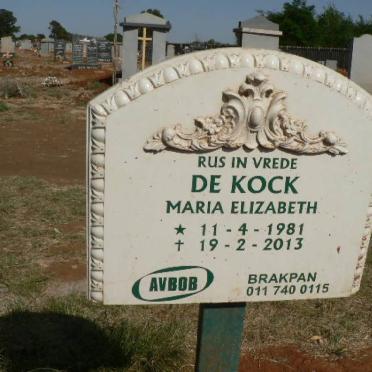 KOCK Maria Elizabeth, de 1981-2013