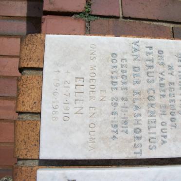 KLASHORST Petrus Cornelius, van der 1917-1974 &amp; Ellen 1910-1988