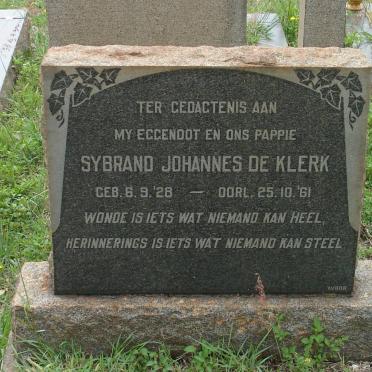KLERK Sybrand Johannes, de 1928-1961