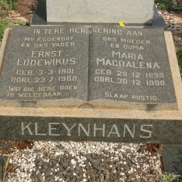 KLEYNHANS Ernst Lodewikus 1901-1968 &amp; Maria Magdalena 1899-1990