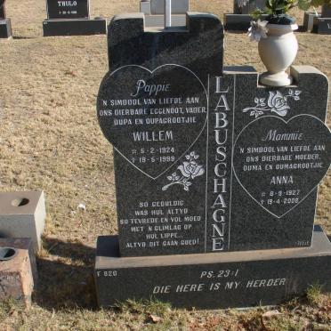 LABUSCHAGNE Willem 1924-1999 &amp; Anna 1927-2008