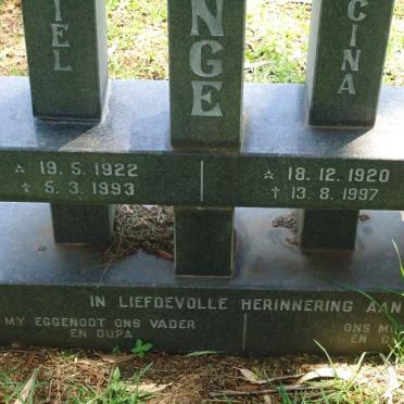 LANGE Michael Daniel, de 1922-1993 &amp; Hester Francina 1920-1997