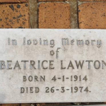 LAWTON Beatrice 1914-1974