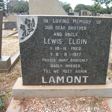 LAMONT Lewis Elgin 1922-1977