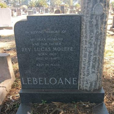 LEBELOANE Lucas Molefe 1903-1972