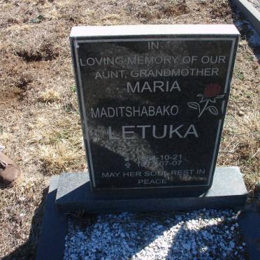 LETUKA Maria Maditshabako 1954-1077