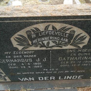 LINDE Gerhardus J.J., van der 1901-1982 &amp; Catharina S. 1900-1967