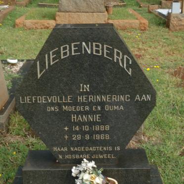 LIEBENBERG Hannie 1888-1968
