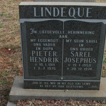 LINDEQUE Pieter Hendrik 1911-1975 :: LINDEQUE Sarel Josephus 1958-1974