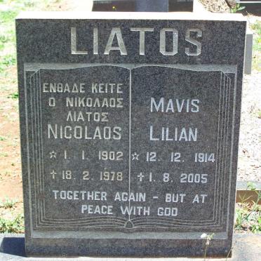 LIATOS Nicolaos 1902-1978 &amp; Mavis Lilian 1914-2005