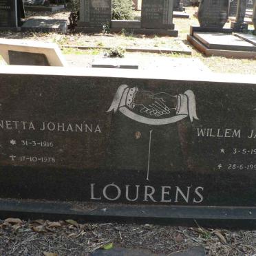 LOURENS Willem Jacobus 1913-1995 &amp; Theunetta Johanna 1916-1978