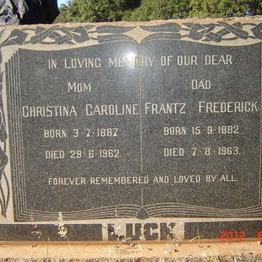 LUCK Frantz Frederick 1882-1963 &amp; Christina Caroline 1887-1962
