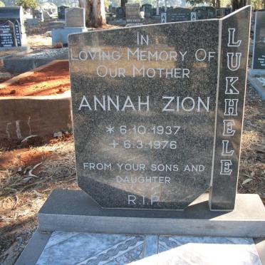 LUKHELE Annah Zion 1937-1976