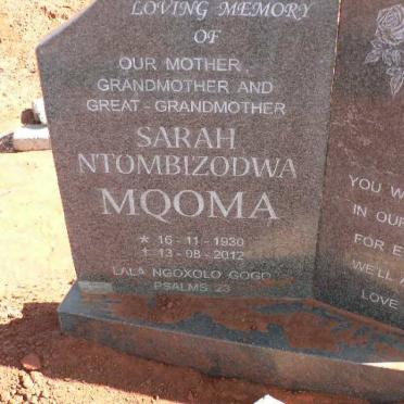 MQOMA Sarah Ntombizodwa 1930-2012