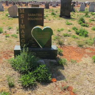 MSIMANGO Sabatha Solomon 1956-2009