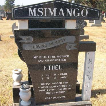 MSIMANGO Ethel 1948-2001