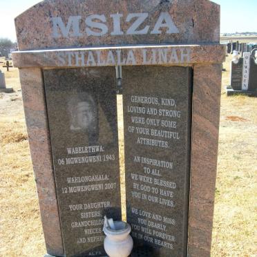 MSIZA Nsthalala Linah 1943-2007