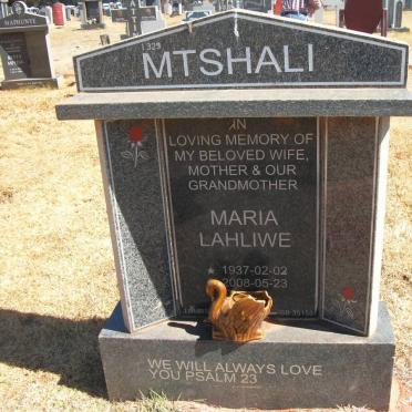 MTSHALI Maria Lahliwe 1937-2008