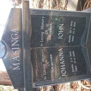 MASINGA John 1914-1974 &amp; Johanna 1925-2008