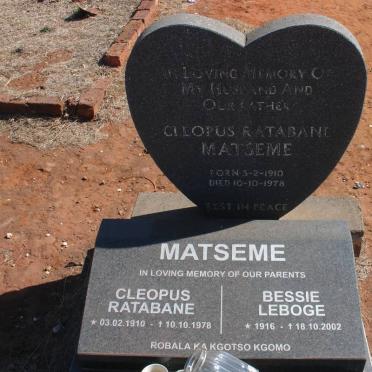 MATSEME Cleopus Ratabane 1910-1978 &amp; Bessie Leboge 1916-2002
